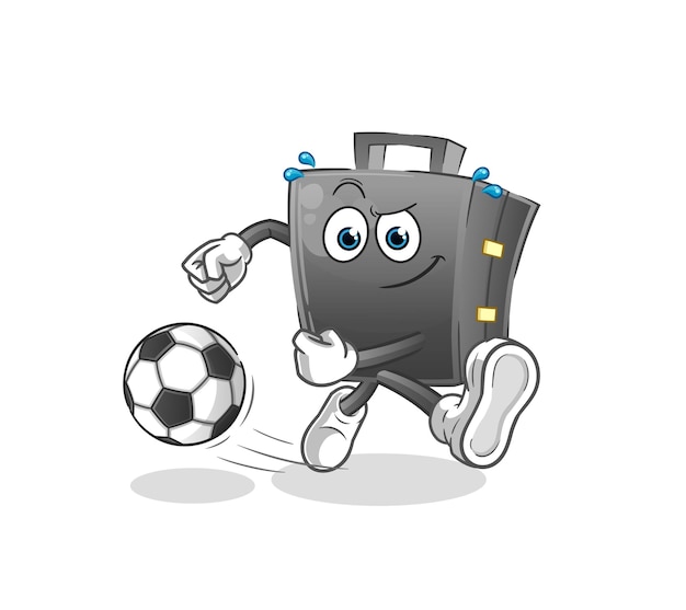 Vector briefcase kicking the ball cartoon cartoon mascot vector