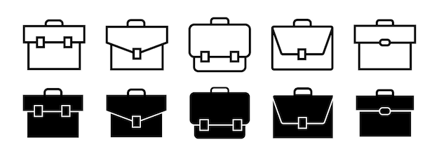 Briefcase vector icon set 3