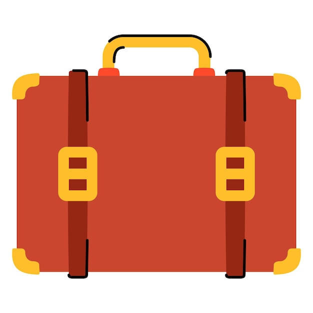 Briefcase vector illustration with brown color for holiday vacation illustration