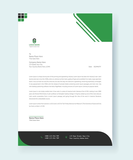 Briefhoofd Modern Corporate Design Print Template Premium Vector