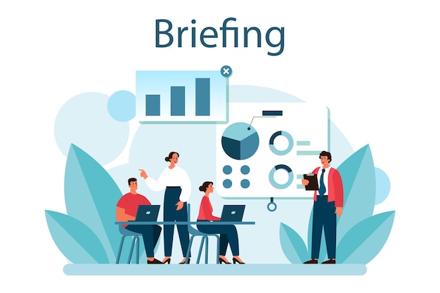 Premium Vector | Briefing concept business people in front of