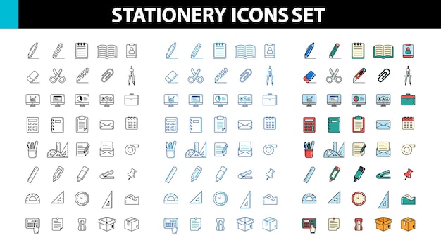 Briefpapier Icons Set Vector Illustratie