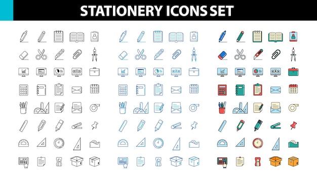 Vector briefpapier icons set vector illustratie