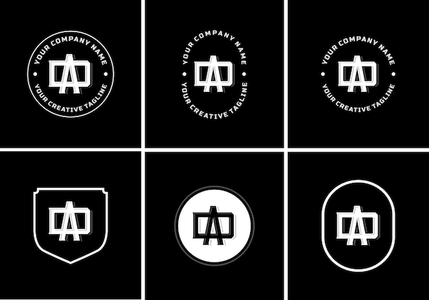 Brieven AD of DA monogram sjabloon logo eerste badge ontwerp