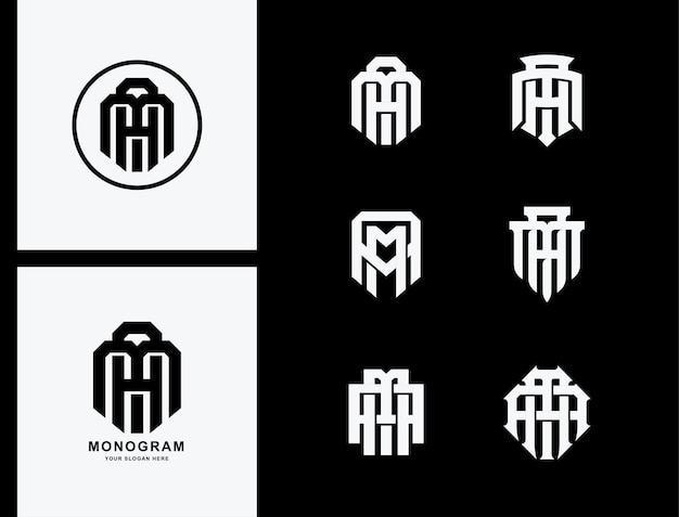 Brieven AM of MA monogram sjabloon logo initiaal voor kleding, kleding, merk