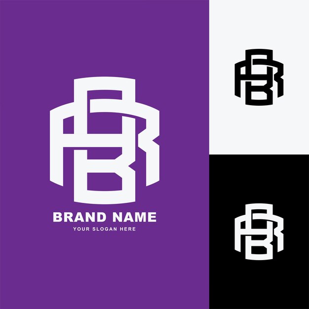 Brieven BR of RB monogram sjabloon logo initiaal voor kleding, kleding, merk