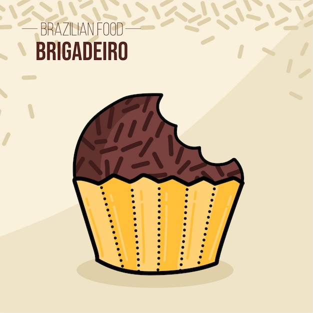 Vettore brigadeiro brasil brasile cibo brasiliano al cioccolato