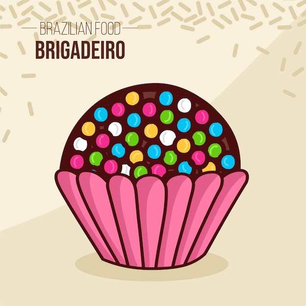 Vettore brigadeiro brasil brasile cibo brasiliano al cioccolato