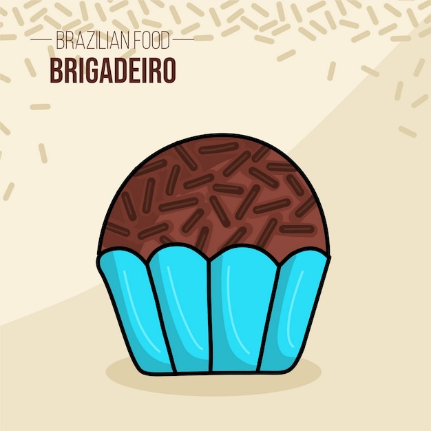 Vettore brigadeiro brasil brasile cibo brasiliano al cioccolato