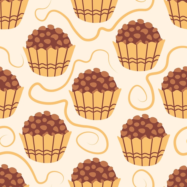 Brigadeiro food seamless pattern