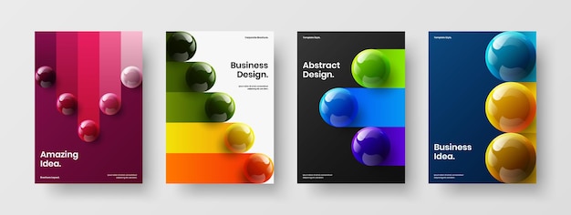 Bright 3D spheres flyer template composition