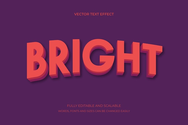 Bright 3d text style effect