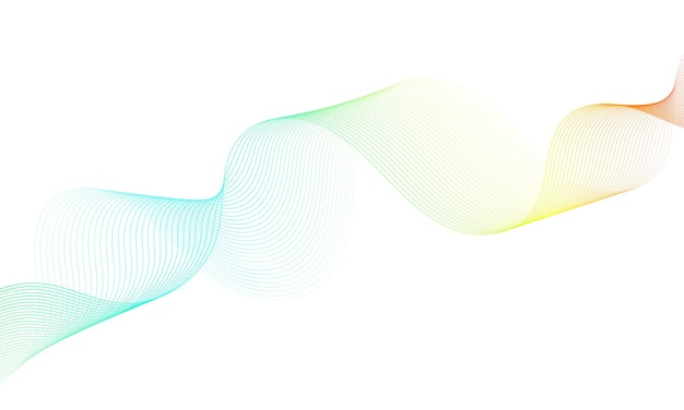 Bright abstract background with colorful wave lines