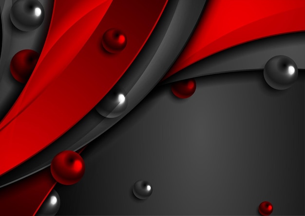 bright abstract tech wavy background with glossy circles