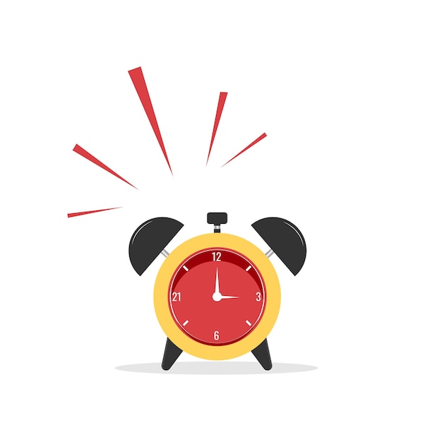Premium Vector A bright alarm clock rings loudly