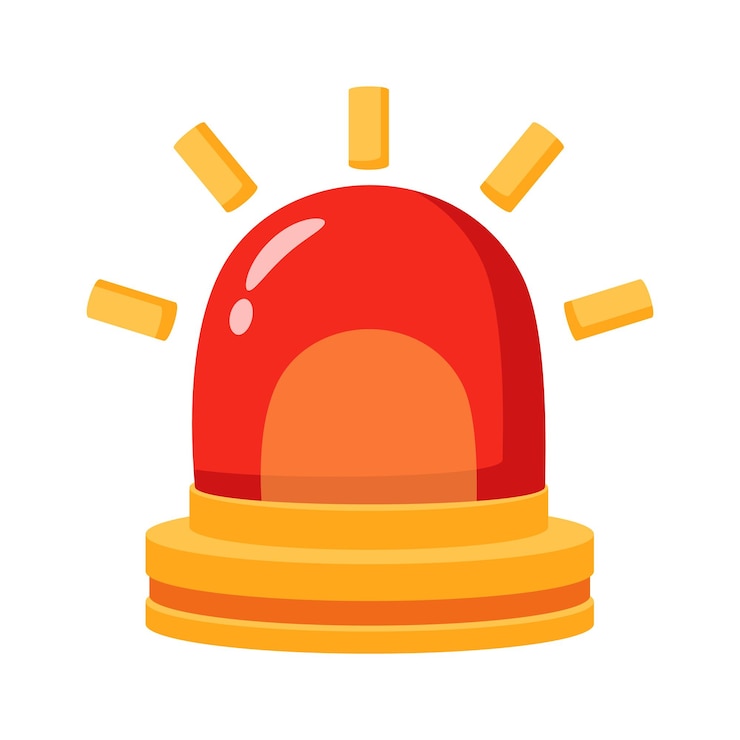 Vector a bright alert siren for emergencies in hospitals or clinics concept icon of emergency siren