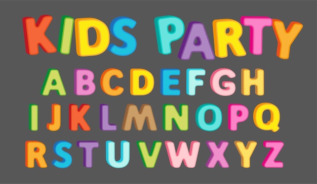 Bright alphabet lettering text with 3d effect for title design. Capital Letter English ABC