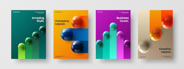 Bright annual report A4 vector design layout collection