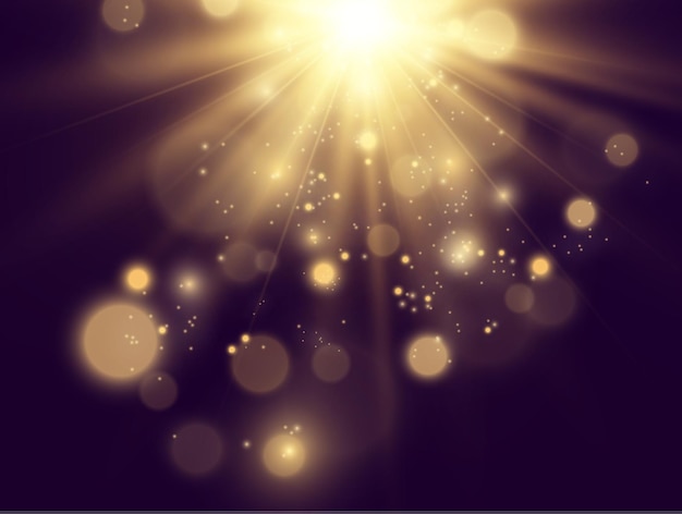 Vector bright beautiful golden sparks on a background