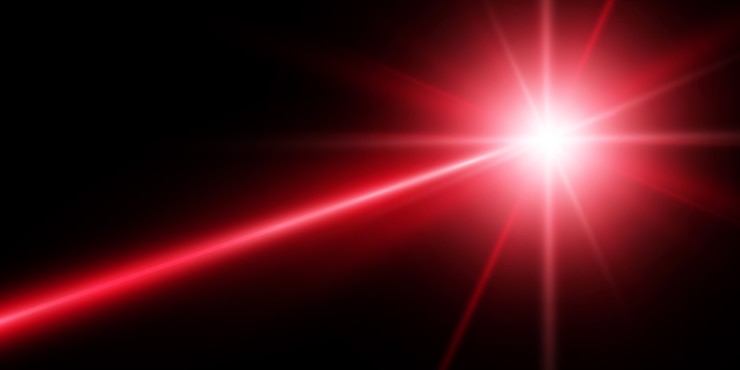 Vector bright beautiful laser beams on a transparent background. scanner laser.