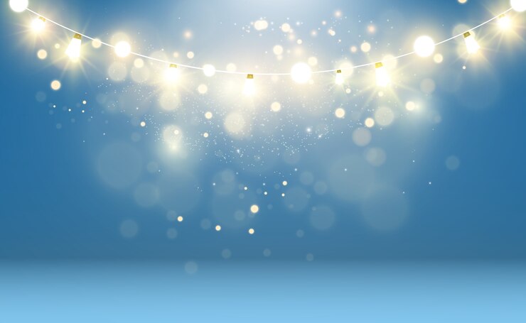 Vector bright, beautiful lights, design elements. garlands, light decorations.