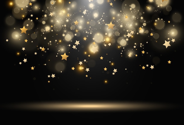 Bright beautiful sparks on a transparent background