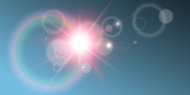 Bright beautiful star. illustration of a light effect on a transparent background.