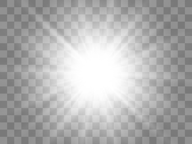 Bright beautiful star.Illustration of a light effect on a transparent background.