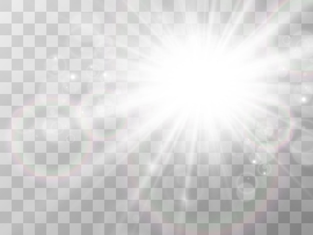 Bright beautiful star.illustration of a light effect on a transparent background.