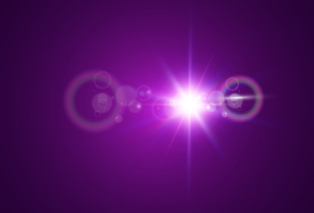 Bright beautiful star. illustration of a light effect on a transparent background.