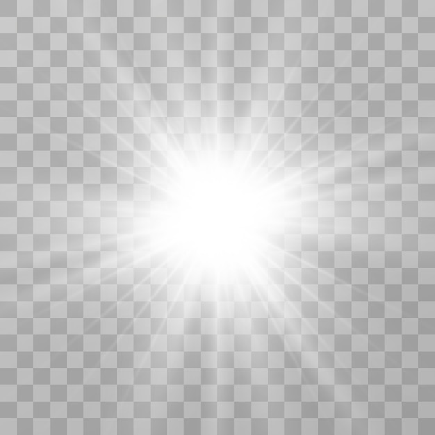 Bright beautiful star.  illustration of a light effect