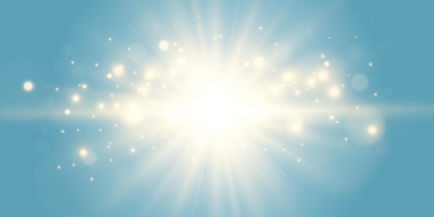 Bright beautiful star.  illustration of a light effect  