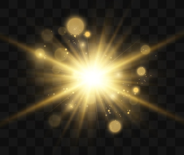 Bright beautiful star  illustration of a light effect