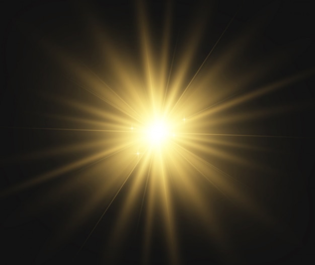 Bright beautiful star.  illustration of a light effect  