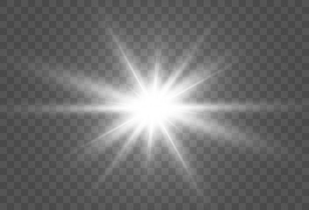 Vector bright beautiful star.   a light effect on a transparent background.