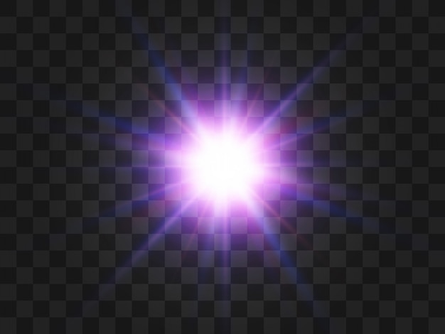 Bright beautiful star.   a light effect on a transparent background.