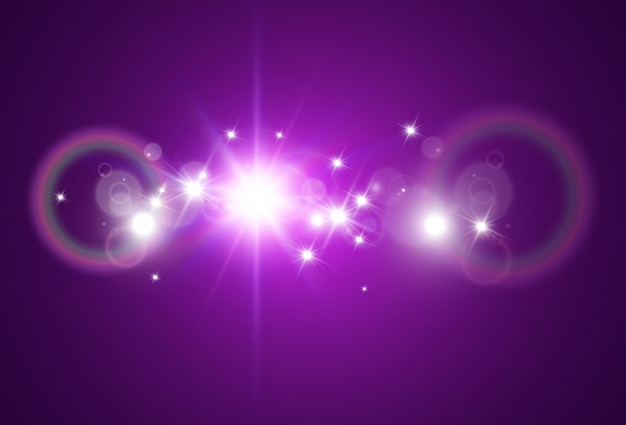 Bright beautiful star.   a light effect on a transparent background.