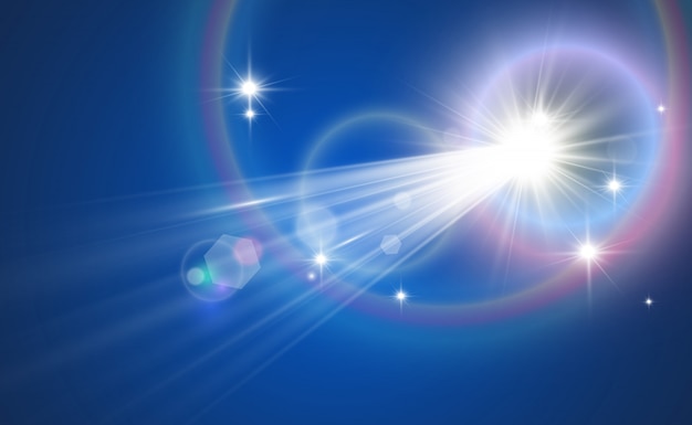 Bright beautiful star.   a light effect on a transparent background.