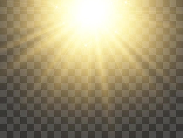 Bright beautiful star.Vector illustration of a light effect on a transparent background.