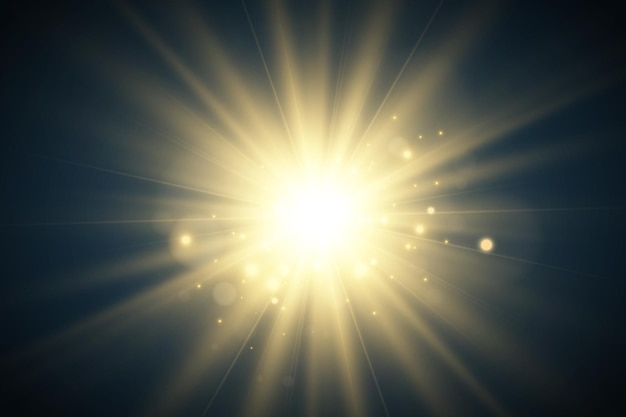 Bright beautiful starIllustration of a light effect on a transparent background