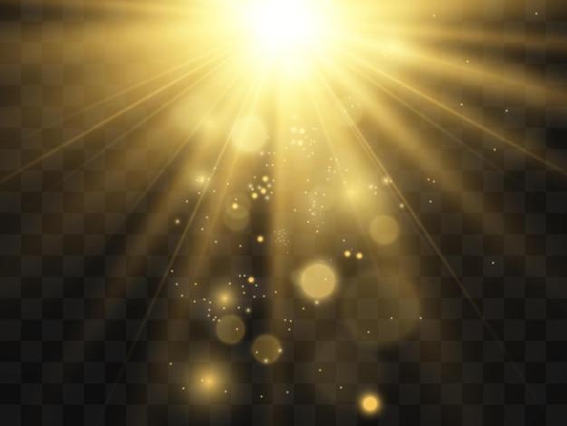 Bright beautiful starIllustration of a light effect on a transparent background