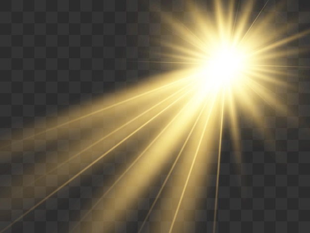 Bright beautiful starIllustration of a light effect on a transparent background