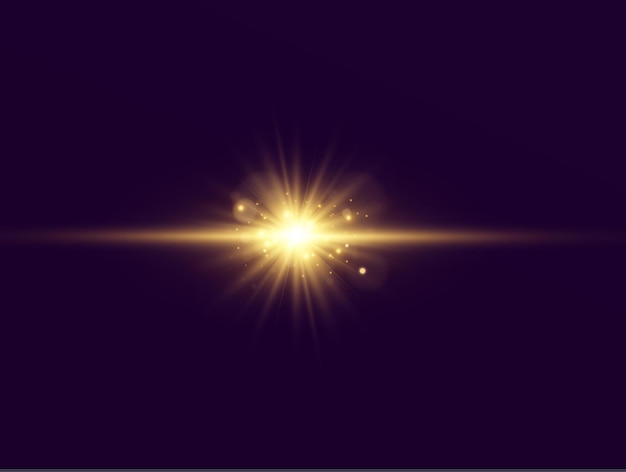 Bright beautiful starvector illustration of a light effect on a transparent background