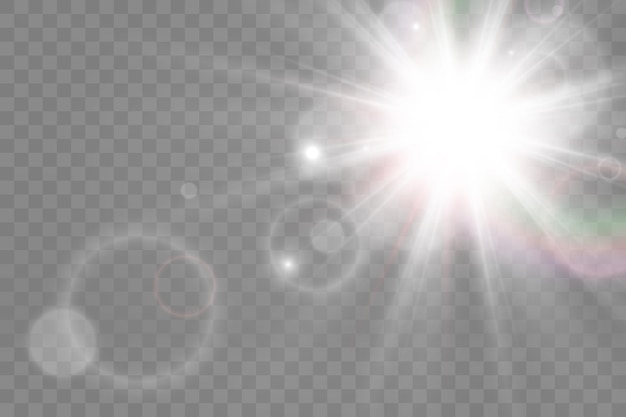 Bright beautiful starvector illustration of a light effect on a transparent background