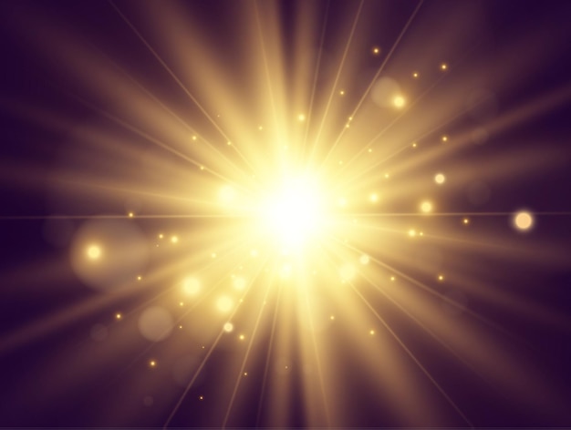 Bright beautiful starVector illustration of a light effect on a transparent background