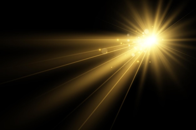 Яркая красивая звездавекторная иллюстрация светового эффекта на прозрачном фоне