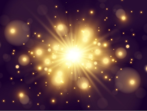 투명 한 배경에 조명 효과의 밝은 아름 다운 Starvector 그림