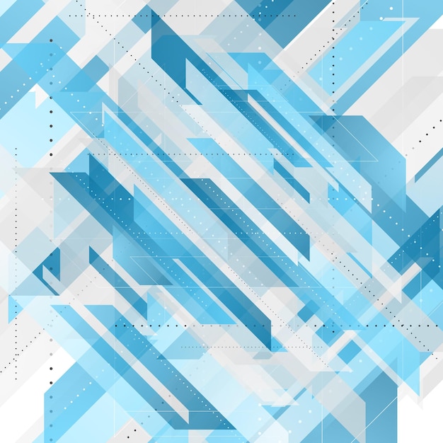 Vector bright blue abstract tech geometric background