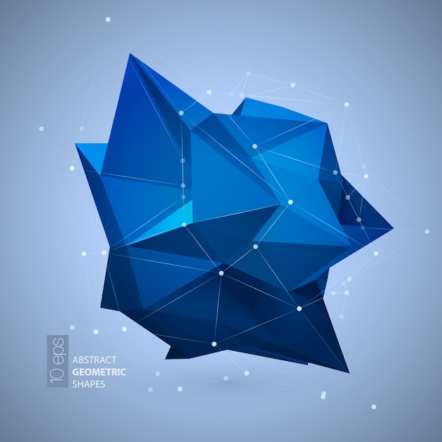 Vector bright blue polygon geometry shape