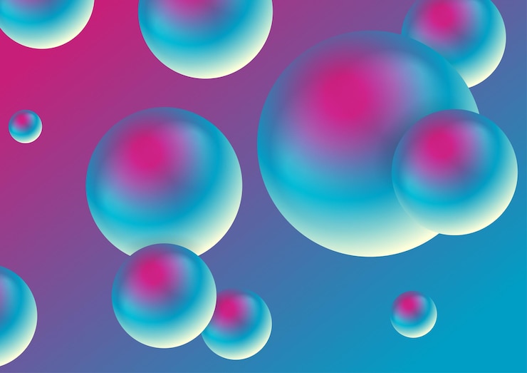 Vector bright blue and purple bubbles abstract modern vector background